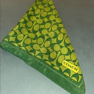 Coach Vintage Lime and Forest Green Patterned Scarf. Prestine condition